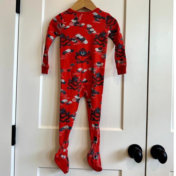 Tea Collection Dragon Footie Zip Pajamas - 18-24 Mo - Picture 4 of 4